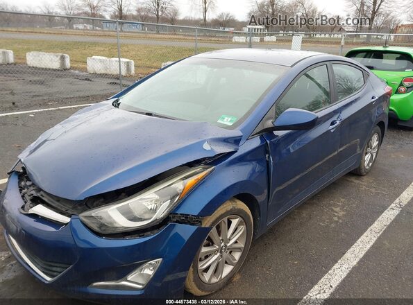 5NPDH4AE9GH681235 2016 HYUNDAI ELANTRA Синий Передняя левая четверть