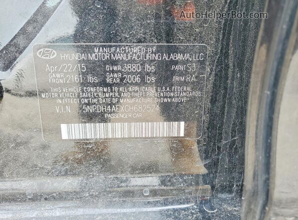 5NPDH4AEXGH682524 2016 HYUNDAI ELANTRA Черный Вид подкапотного пространства