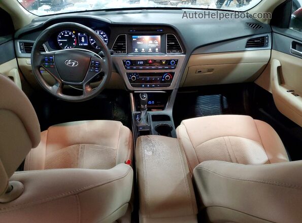 5NPE24AF0GH319874 2016 HYUNDAI SONATA Red Առջևի վահանակի տեսք