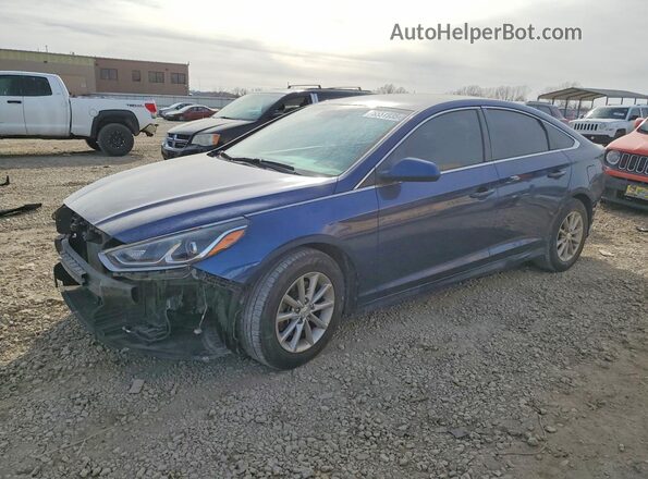 5NPE24AF5KH791903 2019 HYUNDAI SONATA Синий Передняя левая четверть