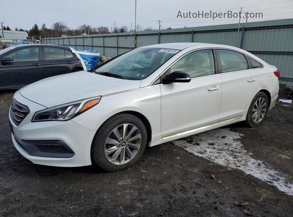5NPE34AF0GH287554 2016 HYUNDAI SONATA Белый Передняя левая четверть