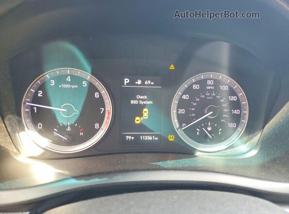 5NPE34AF0KH761950 2019 HYUNDAI SONATA Black Widok zestawu wskaźników