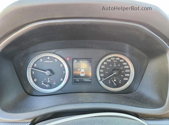 5NPE34AF0KH803887 2019 HYUNDAI SONATA White Widok zestawu wskaźników