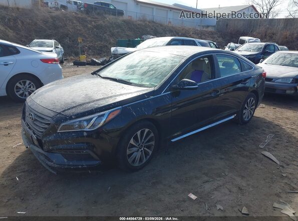 5NPE34AF1GH351875 2016 HYUNDAI SONATA Черный Передняя левая четверть