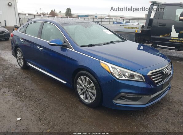 5NPE34AF2GH315760 2016 HYUNDAI SONATA Синий Передняя правая четверть