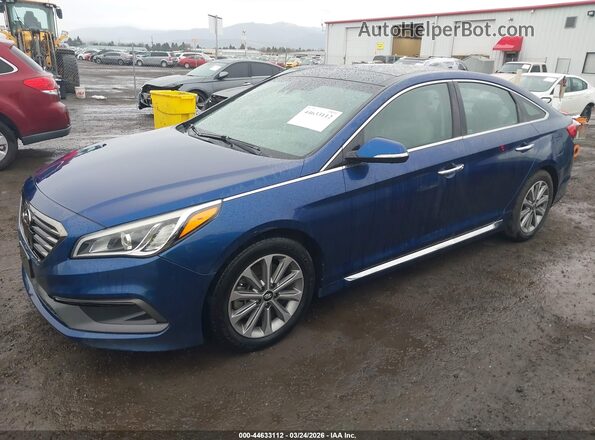 5NPE34AF2GH315760 2016 HYUNDAI SONATA Синий Передняя левая четверть