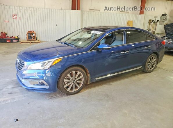 5NPE34AF2GH331361 2016 HYUNDAI SONATA Синий Передняя левая четверть