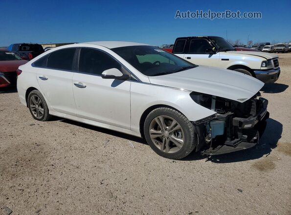 5NPE34AF2JH596983 2018 HYUNDAI SONATA Белый Передняя правая четверть