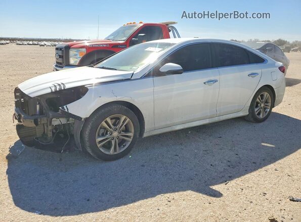 5NPE34AF2JH596983 2018 HYUNDAI SONATA Белый Передняя левая четверть