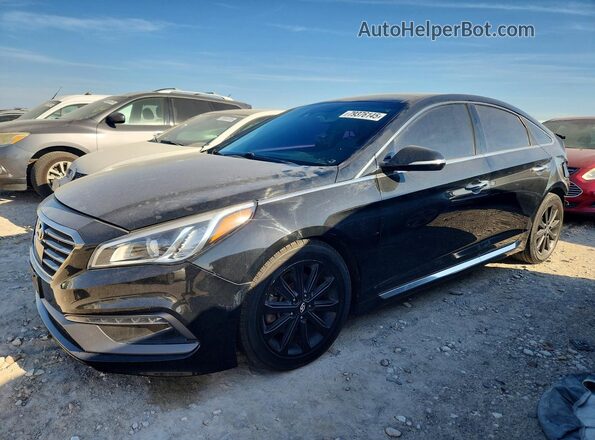 5NPE34AF3GH285667 2016 HYUNDAI SONATA Черный Передняя левая четверть
