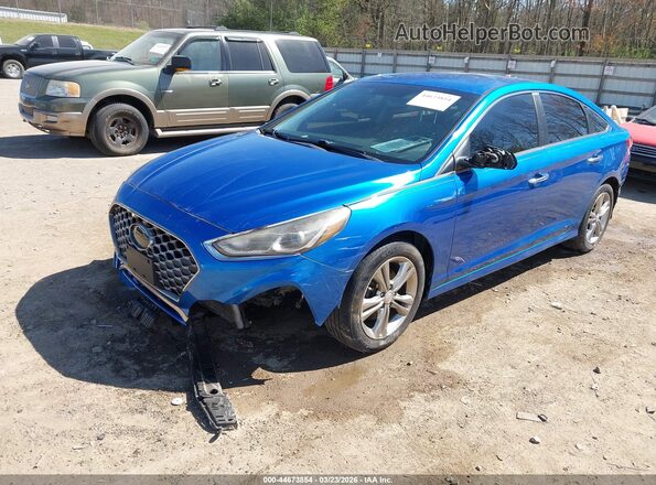 5NPE34AF3KH778080 2019 HYUNDAI SONATA Синий Передняя левая четверть