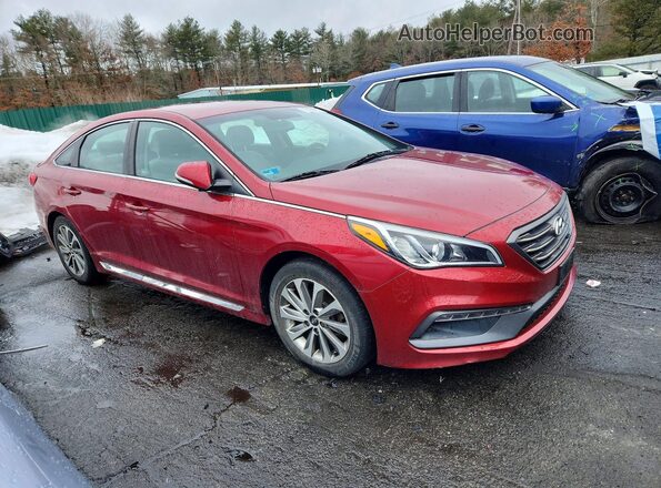 5NPE34AF4GH351210 2016 HYUNDAI SONATA Red Delantero derecho