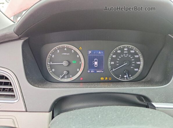 5NPE34AF4GH351210 2016 HYUNDAI SONATA Red Vista del cuadro de instrumentos