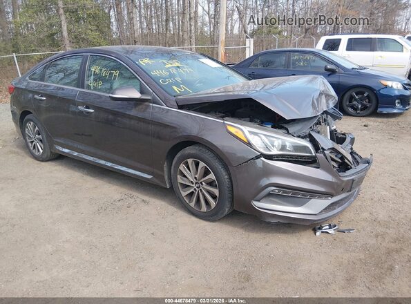 5NPE34AF4GH429081 2016 HYUNDAI SONATA Gray Przód prawy