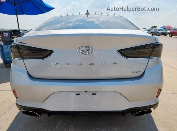 5NPE34AF5KH768862 2019 HYUNDAI SONATA Silver Rear view