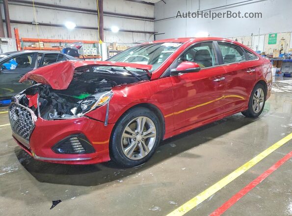 5NPE34AF7KH762335 2019 HYUNDAI SONATA Red Przód lewy