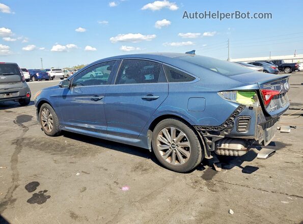 5NPE34AF8GH267410 2016 HYUNDAI SONATA Синий Задняя левая четверть