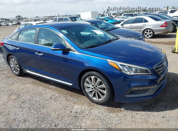 5NPE34AF8GH414129 2016 HYUNDAI SONATA Синий Передняя правая четверть