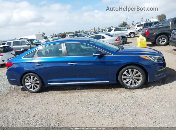 5NPE34AF8GH414129 2016 HYUNDAI SONATA Синий Вид задней части салона