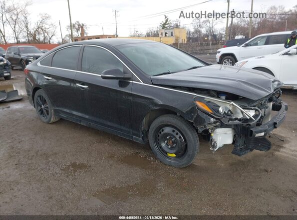 5NPE34AF9JH631826 2018 HYUNDAI SONATA Black Przód prawy