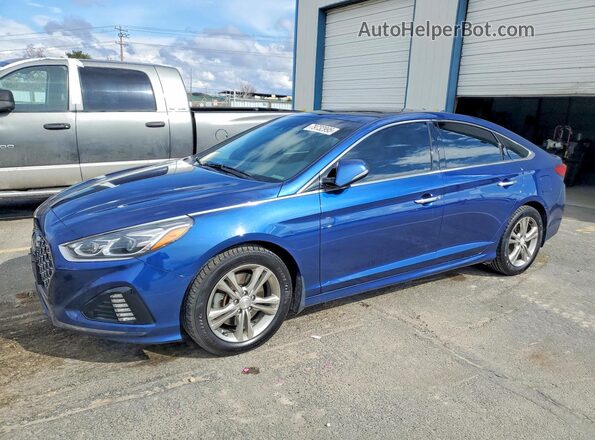 5NPE34AFXKH741267 2019 HYUNDAI SONATA Синий Передняя левая четверть
