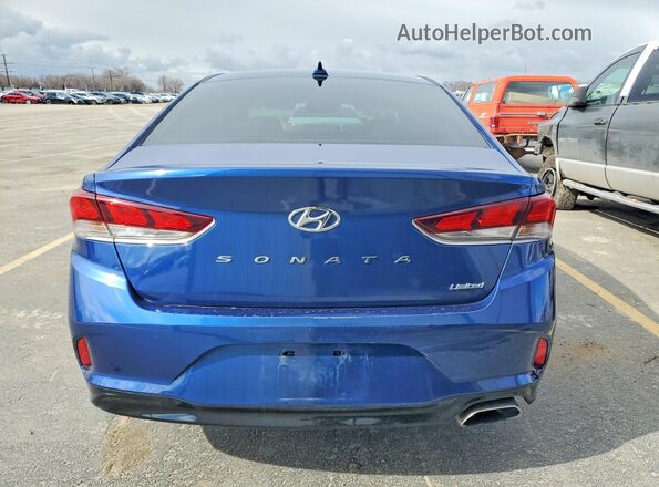 5NPE34AFXKH741267 2019 HYUNDAI SONATA Синий Вид сзади