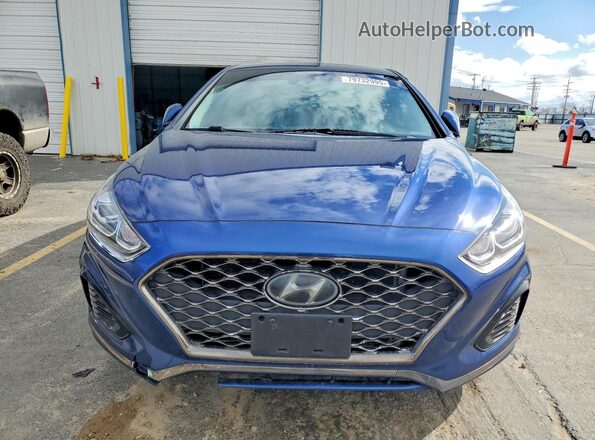 5NPE34AFXKH741267 2019 HYUNDAI SONATA Синий Вид спереди