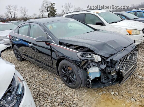 5NPE34AFXKH761552 2019 HYUNDAI SONATA Black Przód prawy