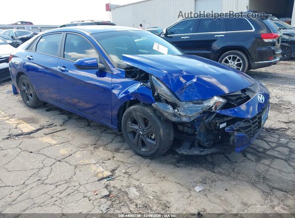 5NPLM4AG7MH048754 2021 HYUNDAI ELANTRA Синий Передняя правая четверть