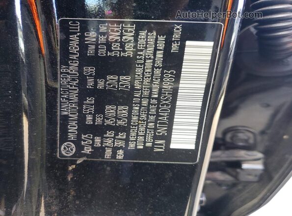 5NTJA4DEXSH149893 2025 HYUNDAI SANTA Black Widok komory silnika