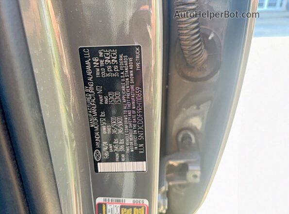 5NTJCDDF9RH110659 2024 HYUNDAI SANTA Gray Widok tylnych siedzeń