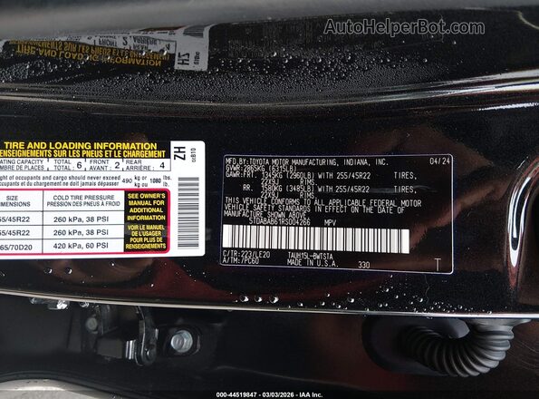 5TDABAB61RS004266 2024 LEXUS TX 500H Black Widok komory silnika