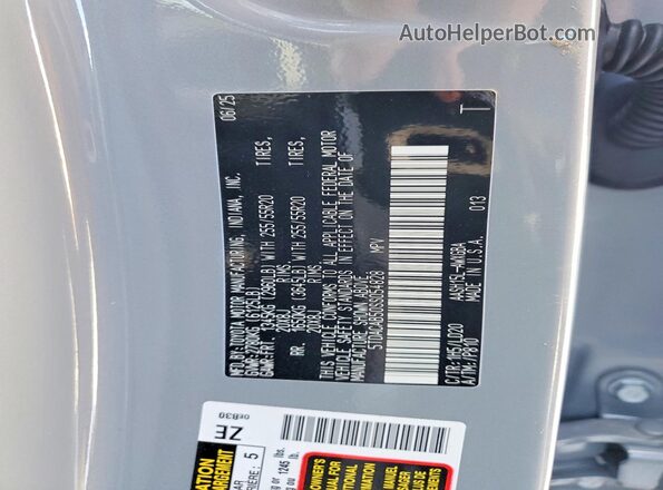 5TDACAB50SS054828 2025 TOYOTA GRAND Gray Vista de la etiqueta del VIN