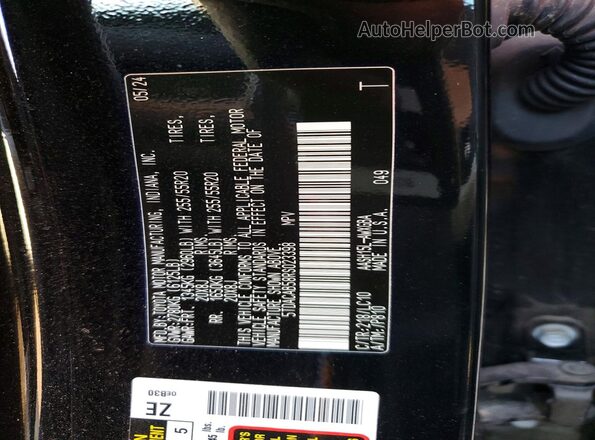 5TDACAB58RS023398 2024 TOYOTA GRAND Black Widok naklejki z numerem VIN