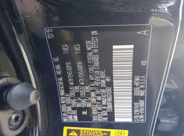 5TDBKRFH8GS242062 2016 TOYOTA HIGHLANDER Черный Вид наклейки с VIN-кодом