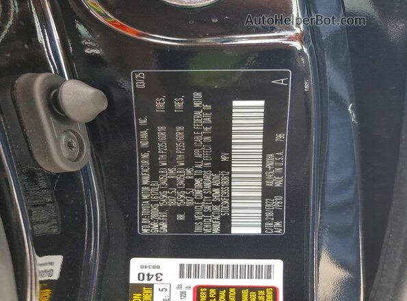 5TDCSKFC9SS180812 2025 TOYOTA SIENNA Black VIN კოდის სტიკერის ხედი
