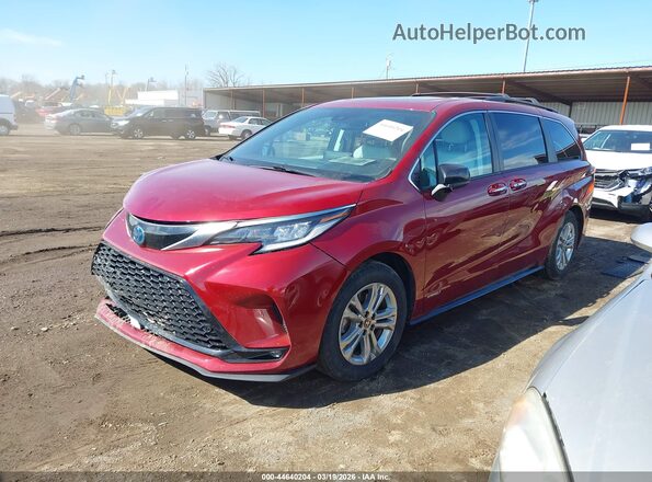 5TDDSKFC7MS020354 2021 TOYOTA SIENNA Maroon წინა მარცხენა ხედი სამი მეოთხედიდან