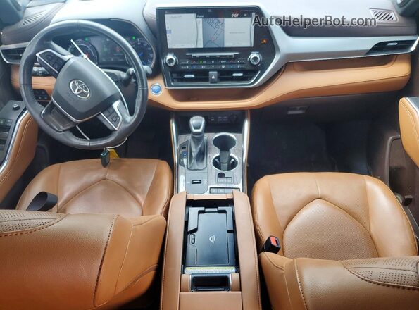 5TDFARAHXNS014623 2022 TOYOTA HIGHLANDER HYBRID Black Առջևի վահանակի տեսք
