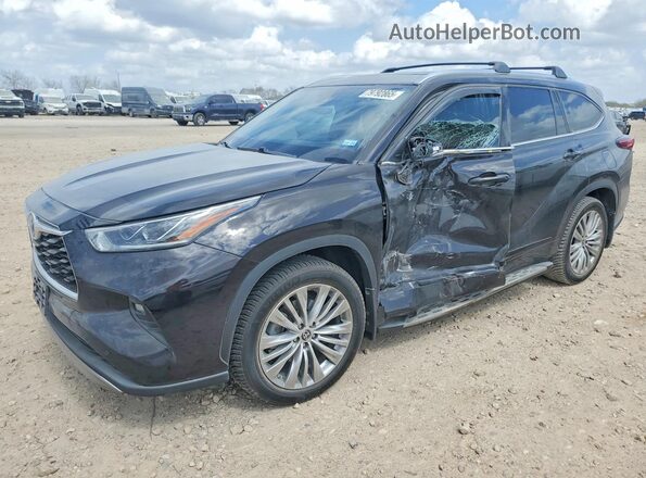 5TDFARAHXNS014623 2022 TOYOTA HIGHLANDER HYBRID Black Առջևի ձախ երեք քառորդ տեսարան