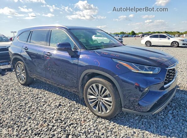 5TDFZRBH4LS036542 2020 TOYOTA HIGHLANDER Blue Delantero derecho