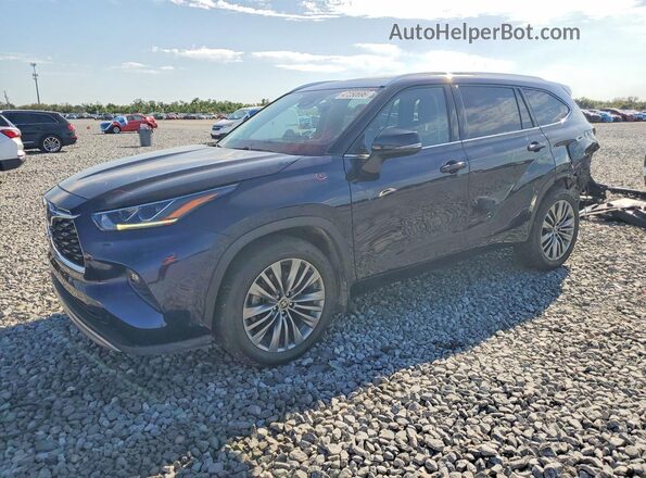 5TDFZRBH4LS036542 2020 TOYOTA HIGHLANDER Blue Vista tres cuartos delantera izquierda