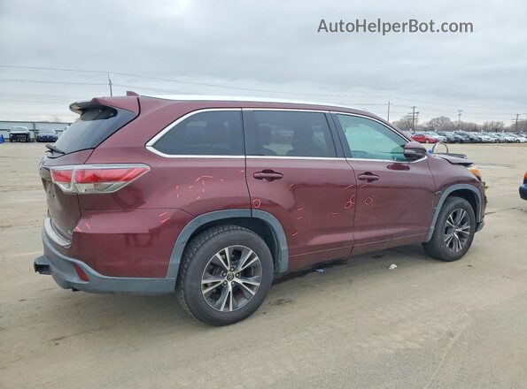 5TDKKRFH7GS158251 2016 TOYOTA HIGHLANDER Бордовый Задняя правая четверть