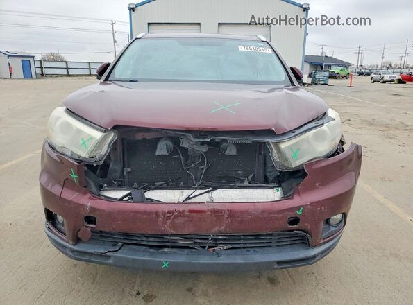 5TDKKRFH7GS158251 2016 TOYOTA HIGHLANDER Бордовый Вид спереди