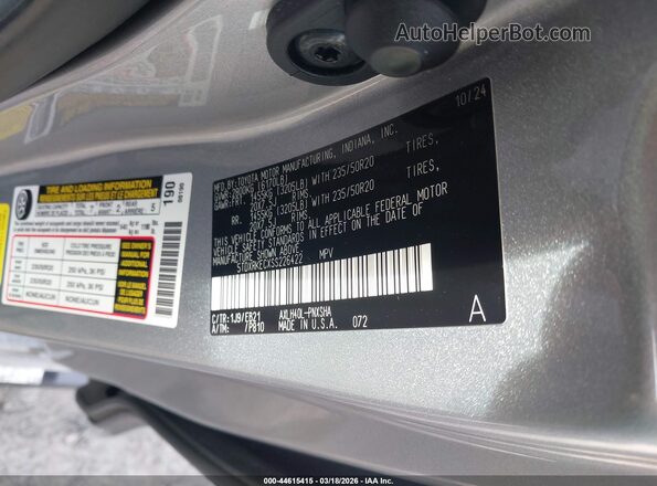 5TDXRKECXSS226422 2025 TOYOTA SIENNA Серебряный Вид подкапотного пространства