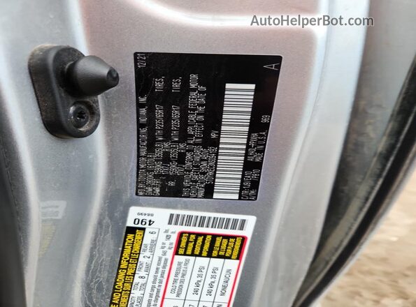 5TDYRKEC3NS094192 2022 TOYOTA SIENNA Silver Вид наклейки з VIN-кодом