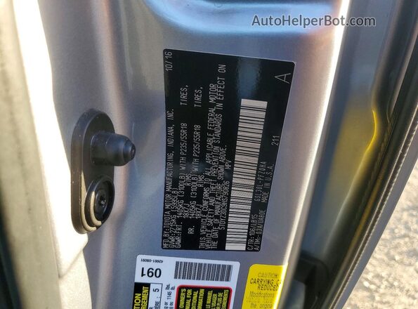 5TDYZ3DC9HS790826 2017 TOYOTA LIMITED Gray Widok naklejki z numerem VIN