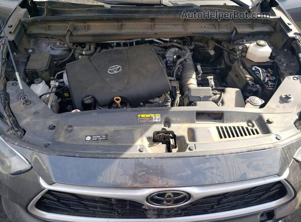 5TDZZRAH7LS006059 2020 TOYOTA HIGHLANDER Gray Widok komory silnika