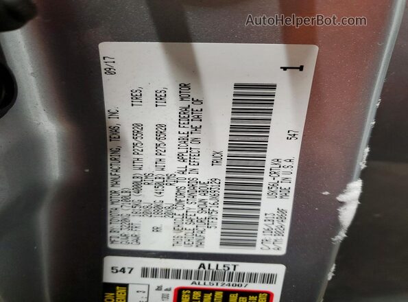 5TFBY5F16JX693129 2018 TOYOTA LIMITED Silver Вид підкапотного простору