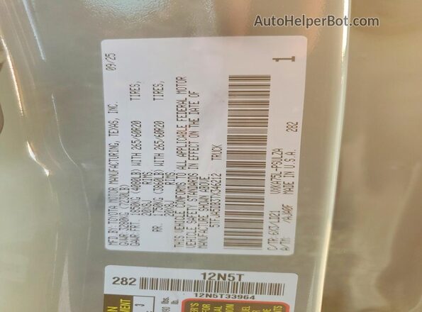 5TFJA5DB3TX346212 2026 TOYOTA LIMITED Зеленый Вид подкапотного пространства