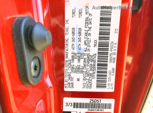 5TFNC5DB9RX057436 2024 TOYOTA TUNDRA Красный Вид наклейки с VIN-кодом